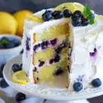 Lemon Blueberry Cake with Whipped Lemon Cream Frosting