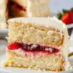Moist Vanilla Cake with Strawberry Filling