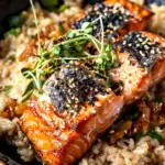 Japanese Style Risotto with Crispy Salmon
