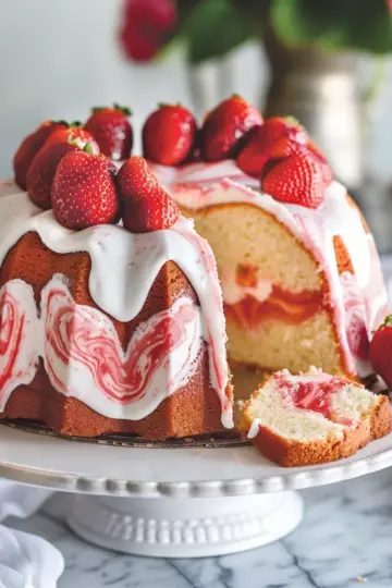 Strawberry Swirl Pound Cake