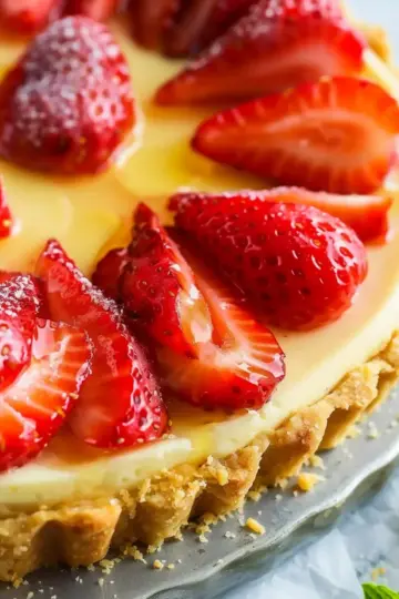 Lemon Curd Strawberry Cheesecake Tart