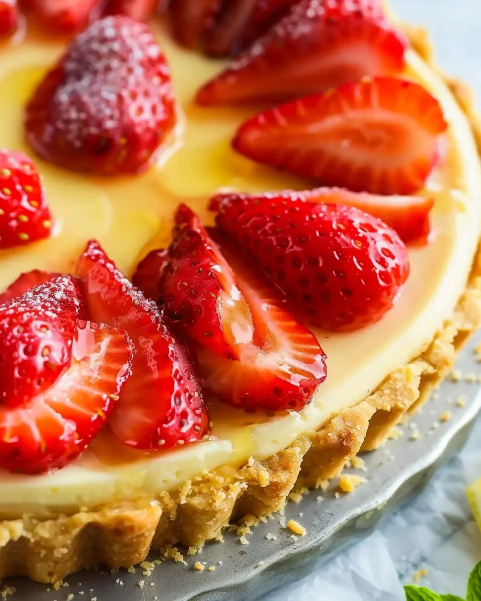 Lemon Curd Strawberry Cheesecake Tart: Easy Summer Delight