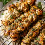 Air Fryer Ranch Garlic Parmesan Chicken Skewers