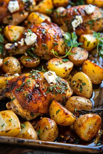 Sheet Pan Greek Garlic Butter Chicken and Potatoes